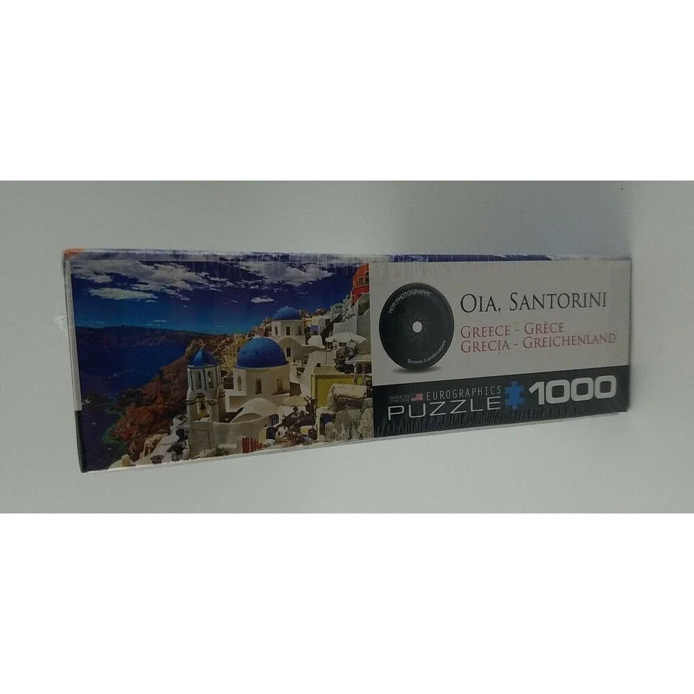 New Sealed EuroGraphics Oia Santorini Greece 1000 Piece Jigsaw Puzzle 19 x 26